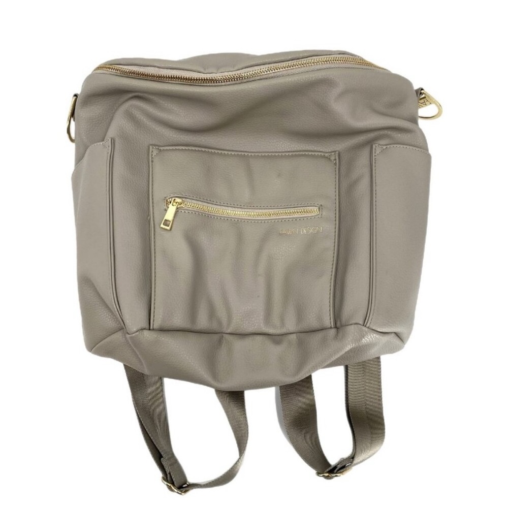 Fawn Design Gray Convertible Diaper Bag | Gold Hardware